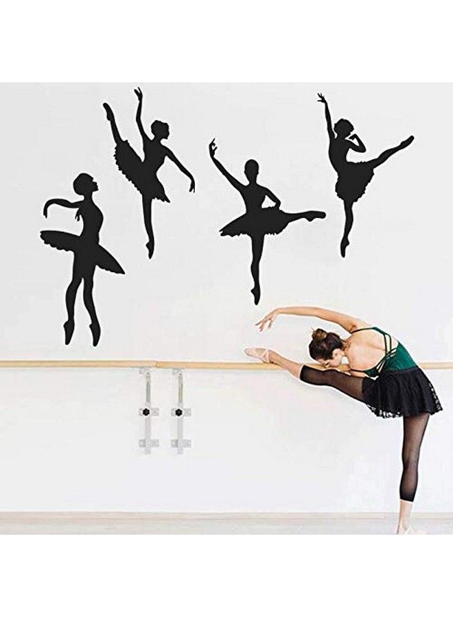 Amaonm Creative Dancing Girls Wall Decals Removable Vinyl Black Diy Ballet Girl Wall Art Decor Stickers For Nursery Rooms Girls Bedroom Living Room Women Ballerina Teens Room Wall Decoration (Black) - Image 3