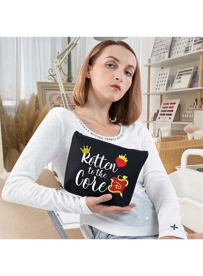 LEVLO Descendants Cosmetic Make Up Bag Descendants Fans Gift Rotten to the Core Makeup Zipper Pouch Bag For Friend Family (Core Black) - Image 4