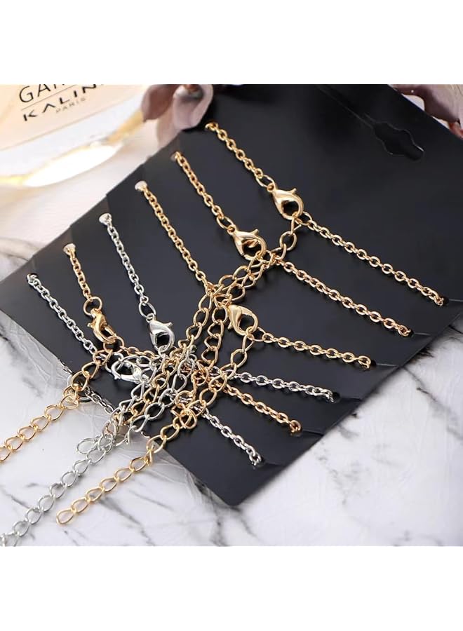 erorex 6 Piece Sterling Silver Bracelet With Gold Plated Links For Women Men And Kids - Image 4