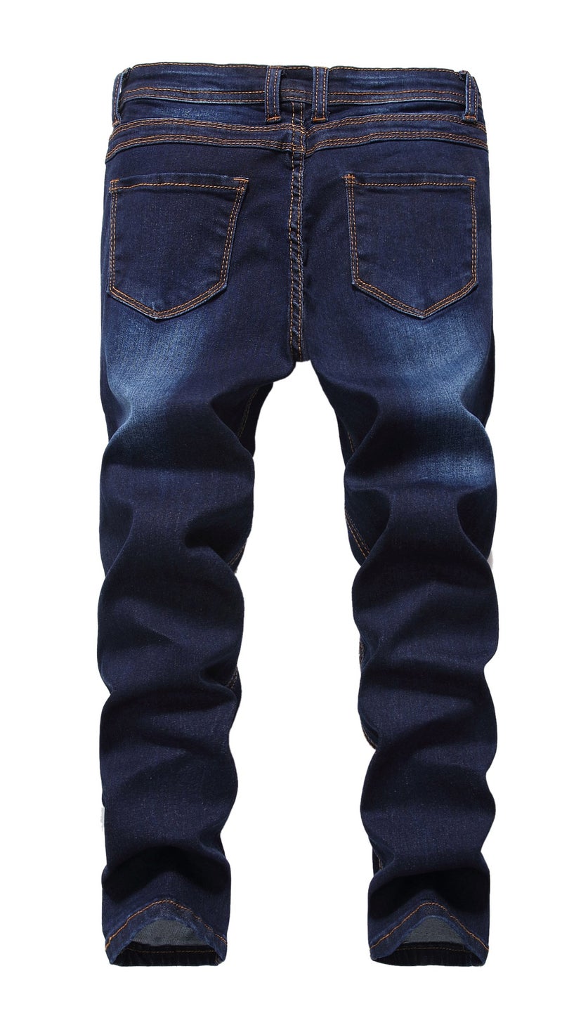 FREDD MARSHALL Boy's Blue Skinny Fit Stretch Slim Elastic Waist Denim Jeans Pants For Kidsm Blue, 16 - Image 2