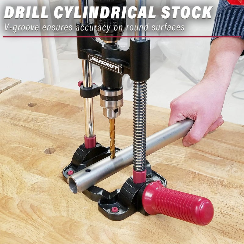 Milescraft 1318 DrillMate Portable Drillling Guide â€“ Precision Drilling Jig Attachment for Drilling Angled or Straight Holes, Adjustable Drill Guide Attachment, Portable Drill Press with 3/8â€ Chuck - Image 5