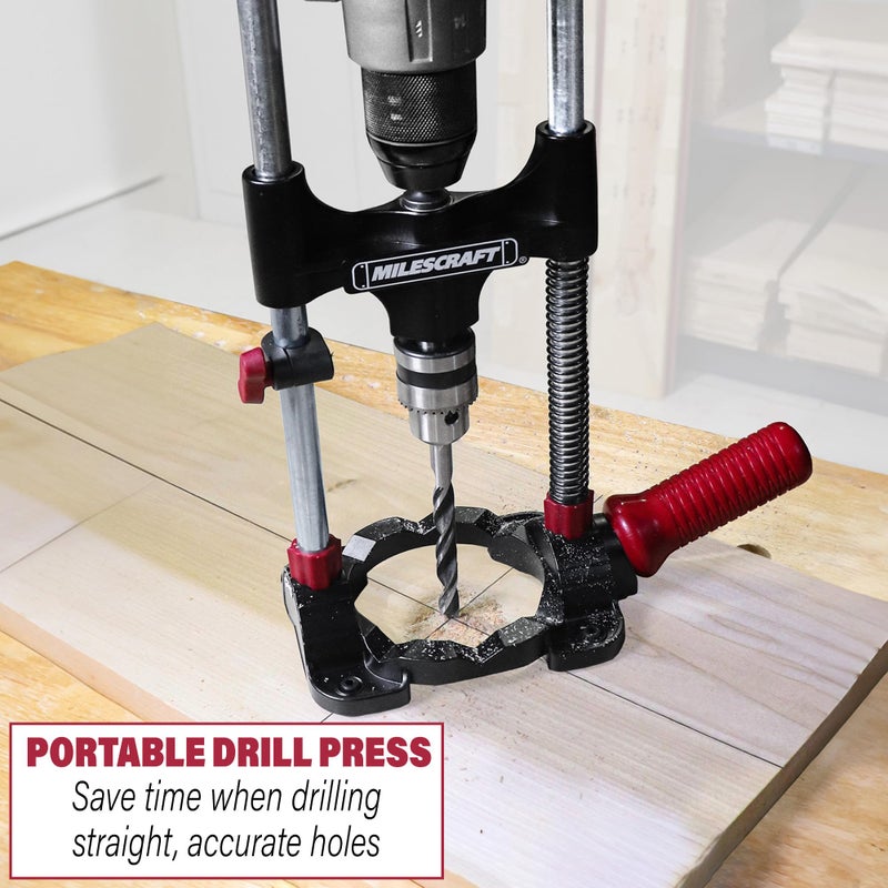 Milescraft 1318 DrillMate Portable Drillling Guide â€“ Precision Drilling Jig Attachment for Drilling Angled or Straight Holes, Adjustable Drill Guide Attachment, Portable Drill Press with 3/8â€ Chuck - Image 2