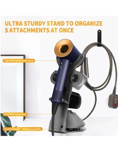 General Hair Dryer Holder for Dyson Supersonic, Hair Dryer Holder for Dyson Supersonic Magnetic Stand Holder with Power Plug Cable Organizer Bracket Bathroom Organizer for Dyson Supersonic Hair Dryer (Gery)  - Image 3