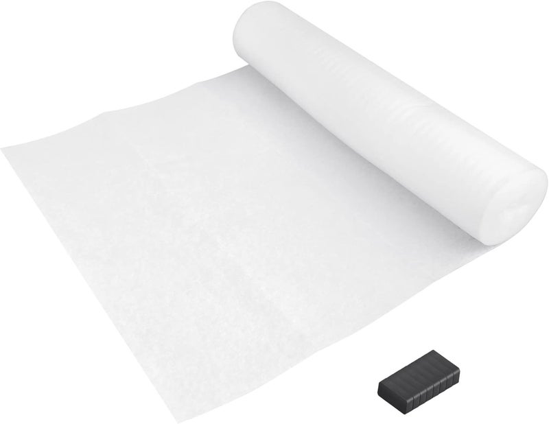 woobles Fabric Stickers Kitchen Oil Proof Sticker, 1 roll Non- Woven Fabric Paper Anti Oil Fumes Stickers, Range Hood Filter Paper Oil Absorbing Paper Roll Wallpaper (10M/ 3.28 Feet) Box Fan Filter - Image 1