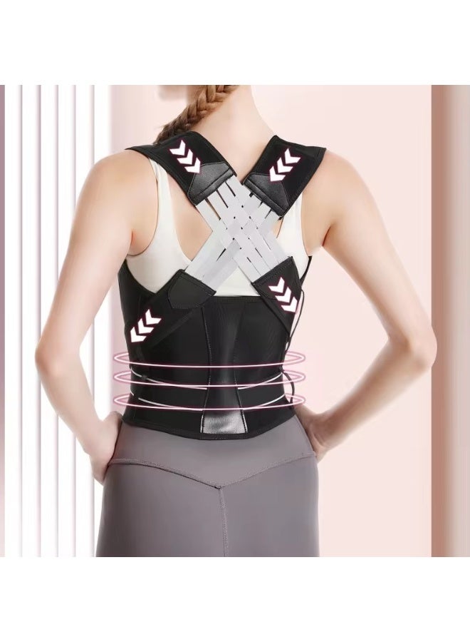 XUN Back Brace, Posture Corrector for Women and Men, Back Support Straightener, Upper Back Brace Posture Trainer for Body Correction and Neck and Shoulder, Relieves pain, Straightens the Back - Image 1