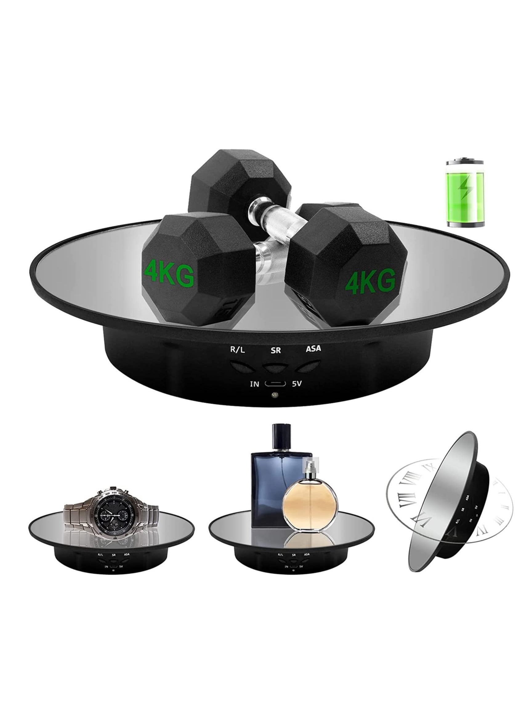 CAKE DECOR 3 in 1 360 Degree Electric Turntable with Remote Control  Rotating Cake Turntable