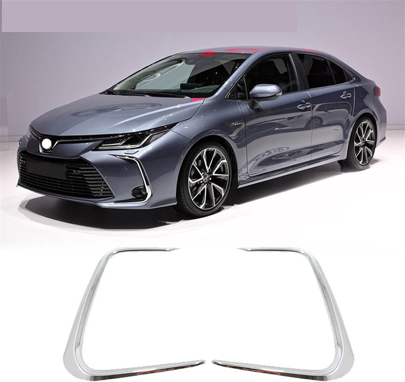 Yurefax Silver Fog Light Lamp Ring Frame Cover Trim for Toyota Corolla E210 - Image 1