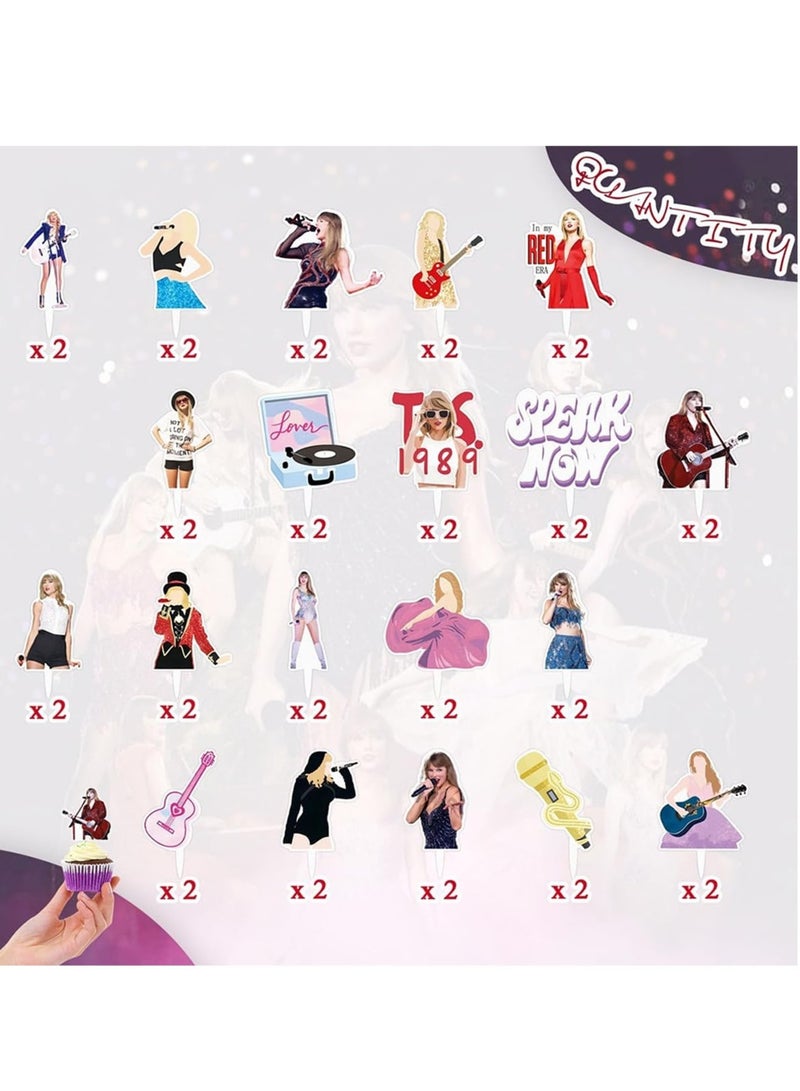 Suntown 40Pcs Cupcake Decorations, Cupcake Cards, Food Safe Cake Toppers - Image 2