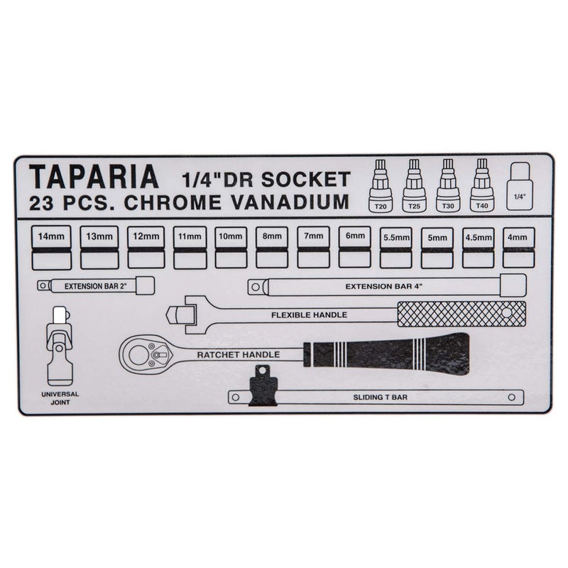 Taparia طقم مفاتيح صمولة مربع 14 بوصة Taparia S14H - Image 3