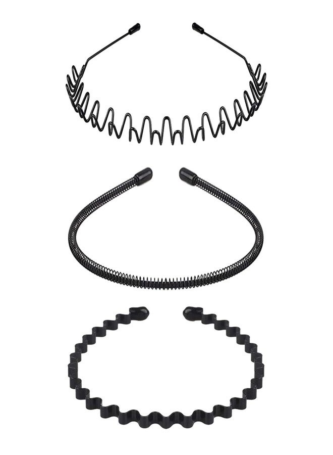 JERLITU Metal Headbands for Men, Unisex Wavy Hair Bands, Adjustable Fashion Headband, Simple Non-Slip Sports Outdoor Sports Head Bands & Gifts - Image 1