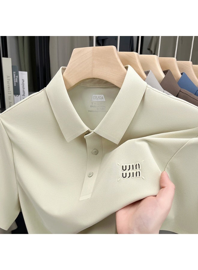 Uji High-End Short Sleeve Polo Shirt for Middle-Aged Men Casual Turn-down Collar Seamless Comfortable Summer Half Sleeve Top - Image 2
