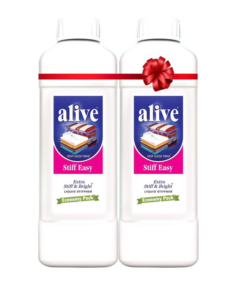 alive Stiff Easy Gold Economy Fabric Starch (2000 G), Liquid, Pack of 1 - Image 1
