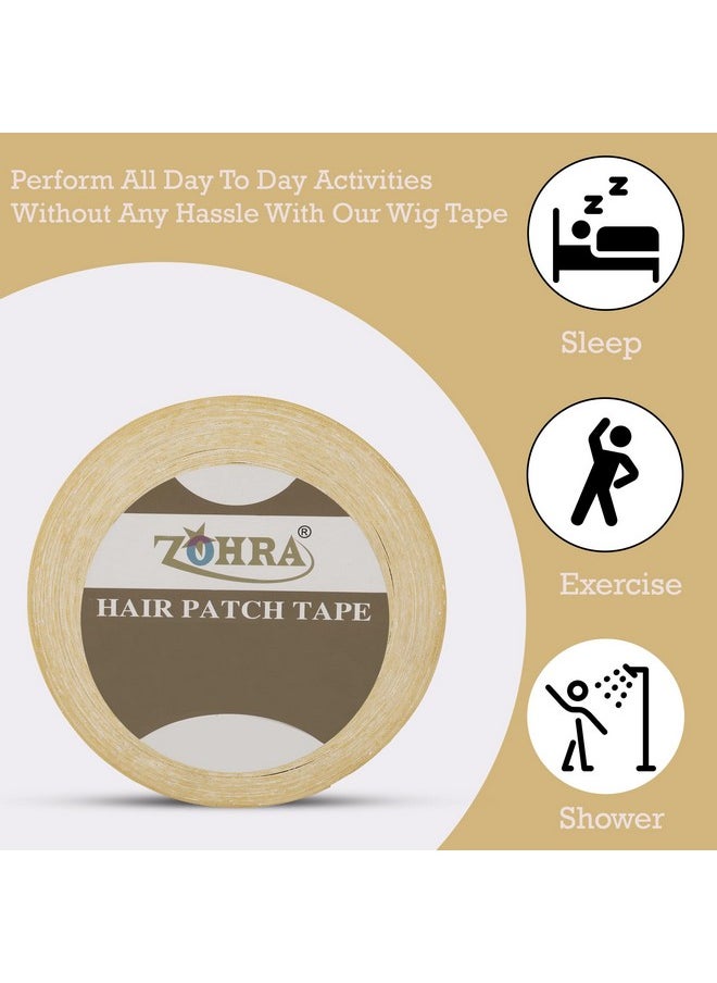 Zohra - Hair Patch Tape| Hair Wig Tape| Ultra Hold Tape| Double-Sided Hair Patch Tape| Cotton-Cloth Tape| Waterproof| Maximum Hold Upto 2 Weeks (Yellow, 1 Inch, 20 Metre) - Image 1