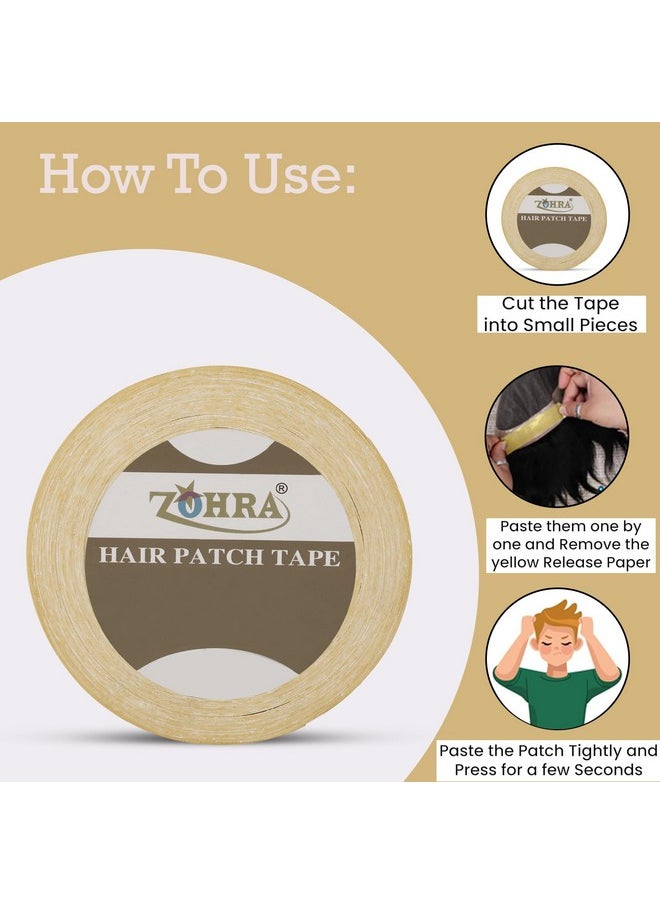 Zohra - Hair Patch Tape| Hair Wig Tape| Ultra Hold Tape| Double-Sided Hair Patch Tape| Cotton-Cloth Tape| Waterproof| Maximum Hold Upto 2 Weeks (Yellow, 1 Inch, 20 Metre) - Image 1