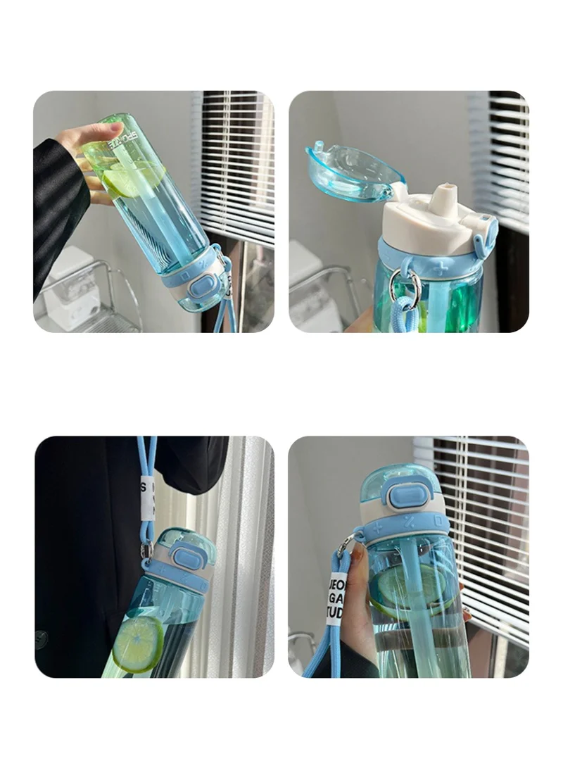 flâneur Leak-Proof 750ml Water Bottle with Straw, Handle, and Secure Lock - Travel Bottle Large Capacity, Reusable, Lightweight Bottle for Gym and Office, Eco-Friendly, Convenient Hydration