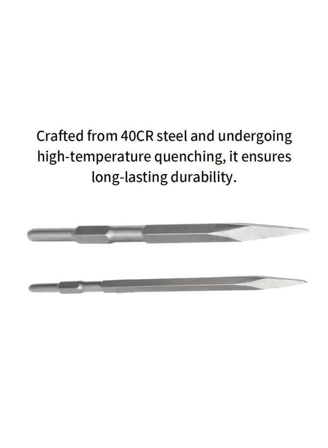 17x370mm Pointed Hex Chisel Set High Carbon Steel Forged For Stone Cutting Woodworking - Image 2