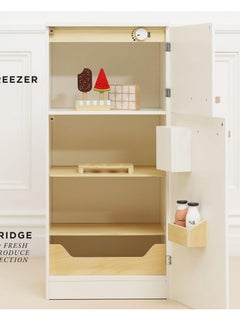 Le Toy Van Le Toy Van Kitchen Freestanding Fridge Freezer - Wooden Pretend Play Appliance for Kids, Role-Playing, Realistic Kitchen Toy, Interactive Play, Play Kitchen Set  - Image 2