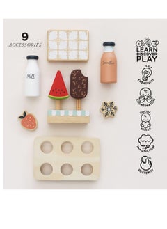 Le Toy Van Le Toy Van Kitchen Freestanding Fridge Freezer - Wooden Pretend Play Appliance for Kids, Role-Playing, Realistic Kitchen Toy, Interactive Play, Play Kitchen Set  - Image 3