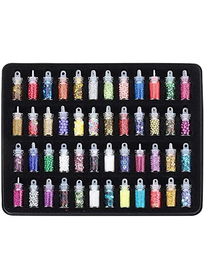 FAMEZA 48 Bottles/Box DIY Nail Resin Glitter Sequins Crystal UV Epoxy Jewelry Making Mold Filler 3D Nail Art Tips Decoration(Multicolors) - Image 2