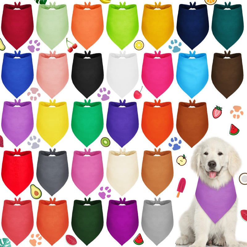 Saintrygo 30 Pcs Dog Bandanas Bulk Sublimation Plain Bandanas Bulk for Christmas Birthday Doggy Heat Transfer Triangle Scarf Washable Adjustable for Small Medium Large Pets DogsL - Image 2