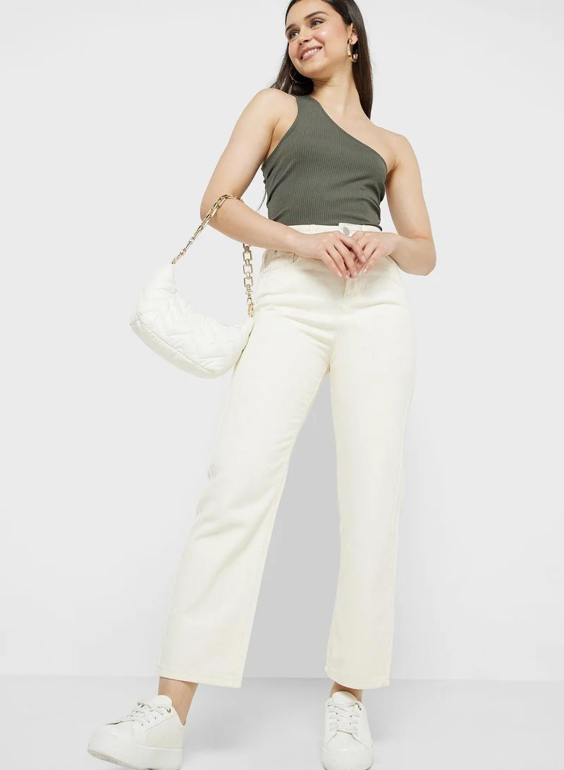 High Waist Straight Fit Jeans