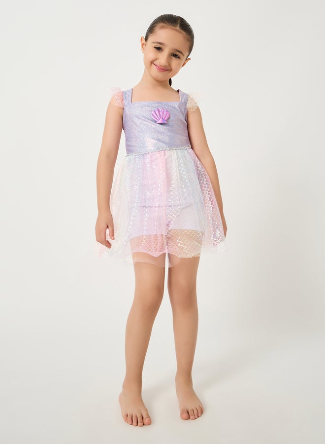 ستايلي مايوه نسائي مزين بكشكش وطبقات - Image 2