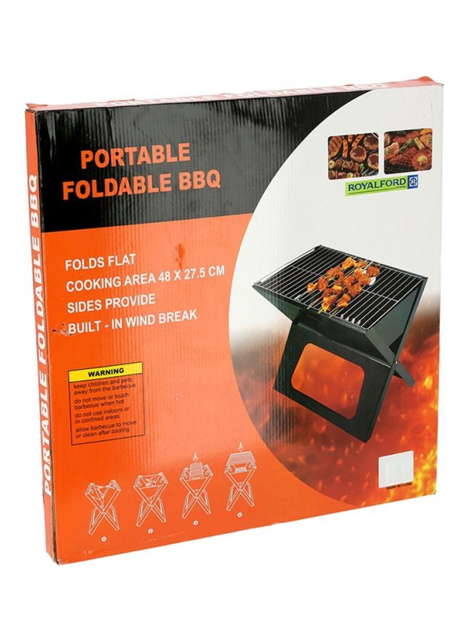 Royalford Foldable Barbeque Charcoal Grill Black 48x31x39cm - Image 5