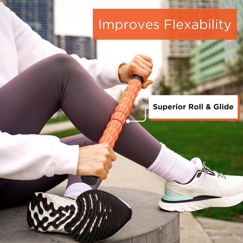 Bodylastics عصا تدليك الأنسجة العميقة لتخفيف آلام العضلات، التقلصات، والشد للسيقان، الظهر، الكتفين والساقين - Image 3