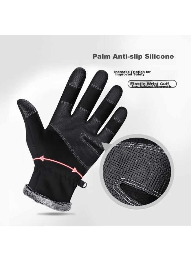 Red Dragonfly Riding Gloves For Men, Autumn And Winter Leather Gloves, Outdoor Touchscreen Motorcycle Water-resistant Windproof Warm Fleece-lined Sports Gloves, Zipper Closure Style - Image 5