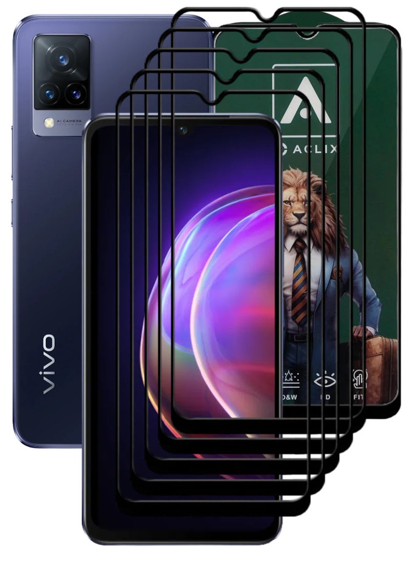 ACLIX 5 Pieces Antistatic ESD Dustproof Premium Quality High Definition Tempered Glass Screen Protector Designed For vivo V21 - Image 1