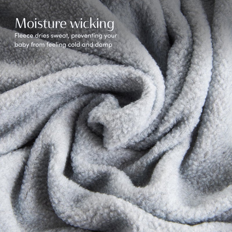 SleepingBaby Zipadee-Zip Transition Swaddle - Warm Fleece Baby Swaddle Blanket with Zipper Convenience - Heather Grey, Large (12-24 Month) - Image 4