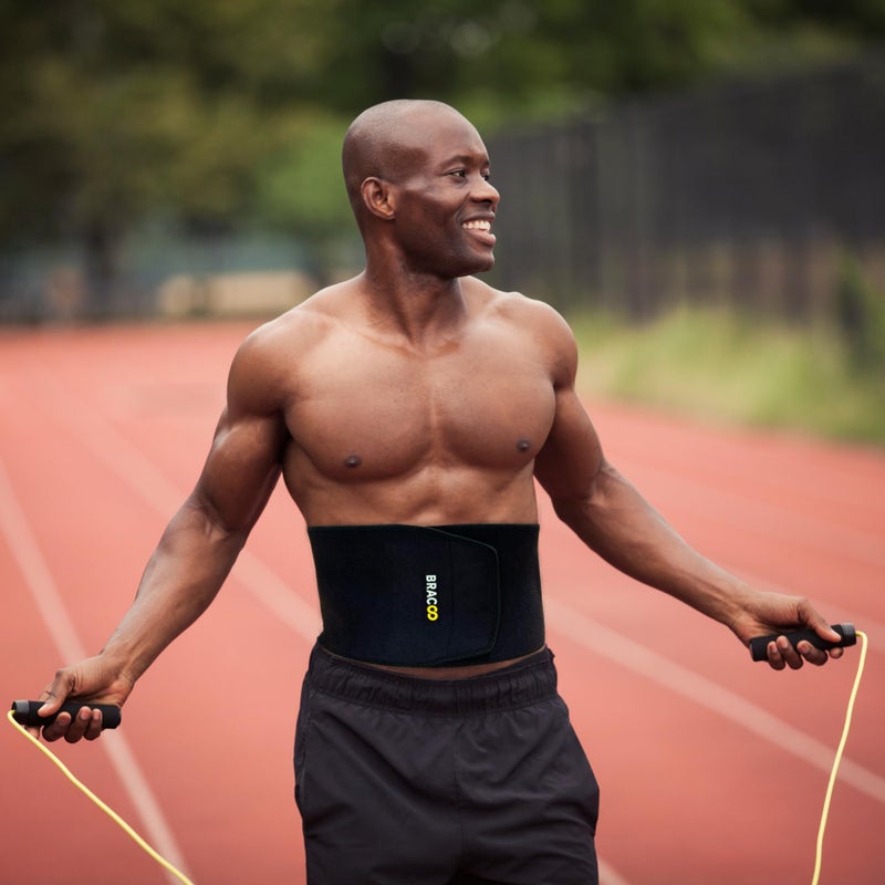 Bracoo Waist Trimmer Wrap,Sweat Sauna Slim Belly Belt for Men & Women-Abdominal Waist Trainer,Increased Core Stability, SE22 Black - Image 4