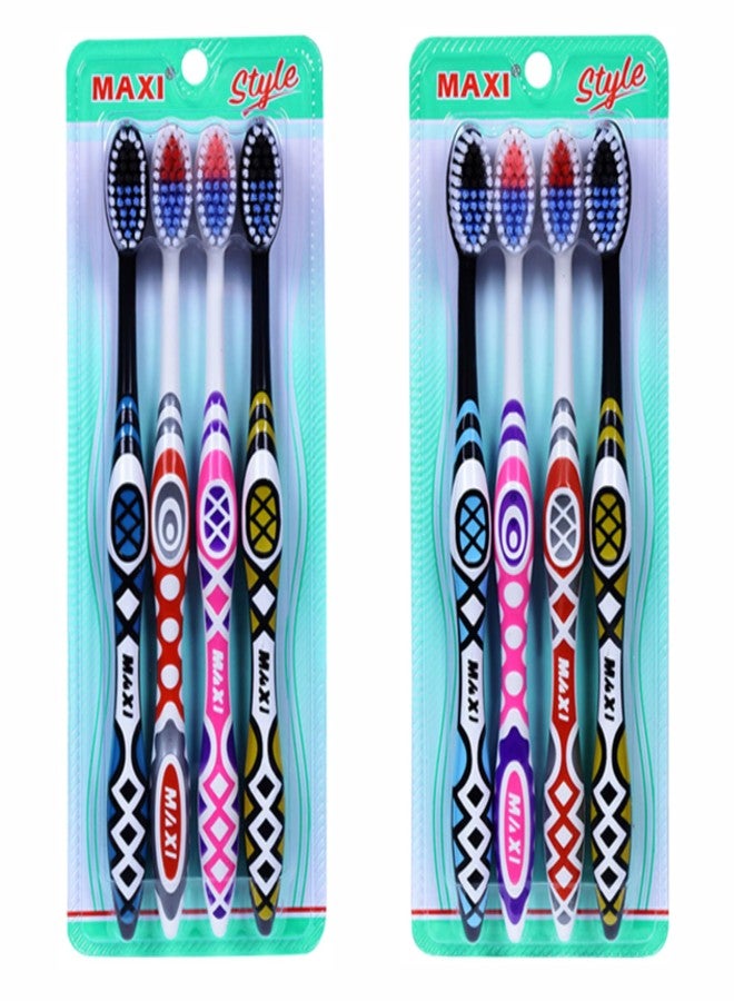 MAXI Style Soft Bristle Toothbrush for Adults | Gentle on Gums | Long-Lasting Bristles | Value Pack - Buy 6 Get 2 Free - Image 1