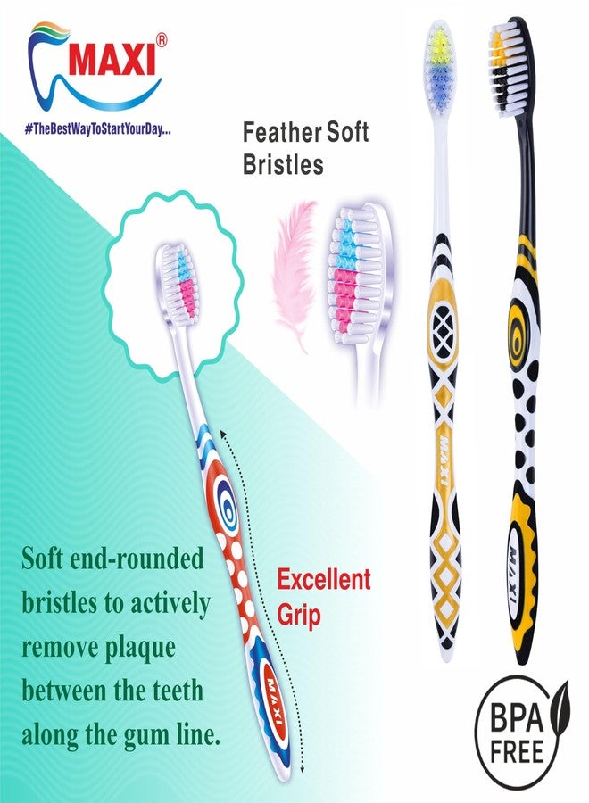 MAXI Style Soft Bristle Toothbrush for Adults | Gentle on Gums | Long-Lasting Bristles | Value Pack - Buy 6 Get 2 Free - Image 2