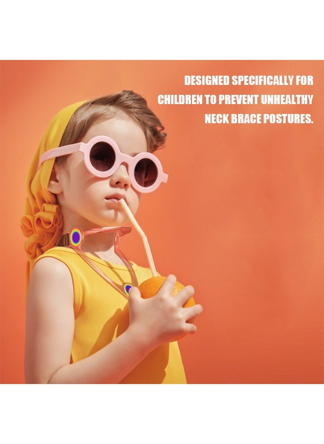 Beyond - Neck Brace for Kids, 360 Degree Adjustable Soft Silicone Neck Support, Cervical Collar with Neck Stretcher (Pink) - Image 1