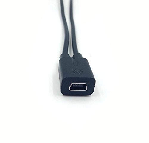 Haokiang Mini USB Y Splitter Cable, Haokiang 1Ft/30cm Injection Molding USB 2.0 Mini Female to Mini USB Male and Micro USB Male 2 in 1 Converter High Speed Charging Cable Cord (Mini F/M+Micro M) - Image 4