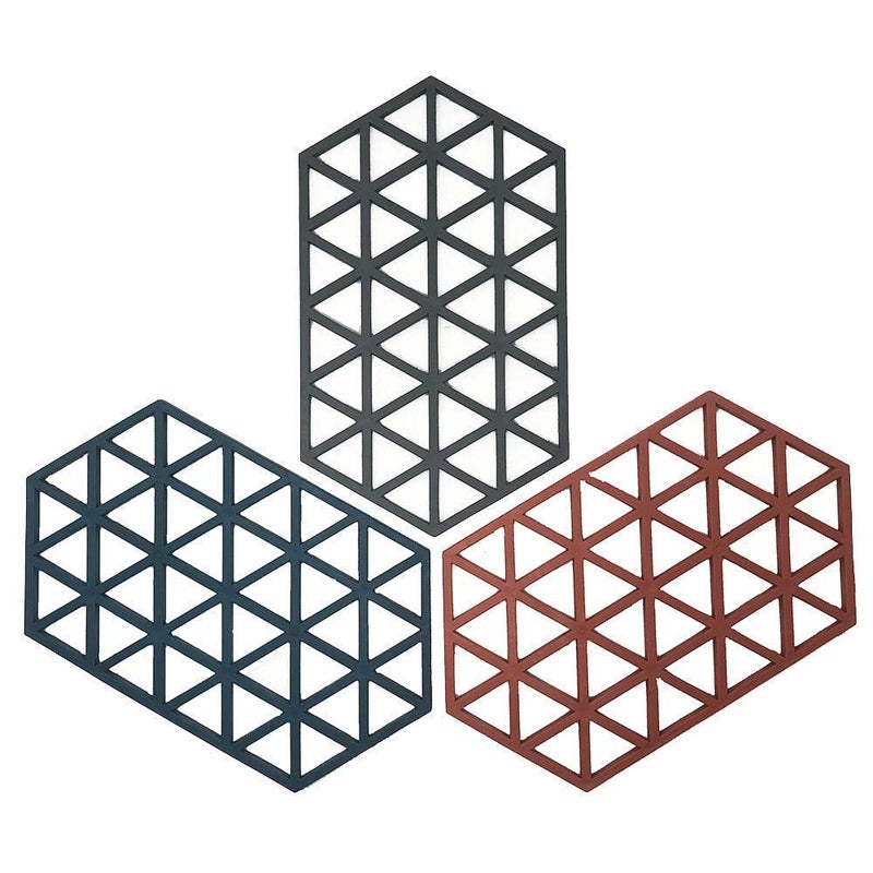 DHVSAM Dhvsam Silicone Table Mats, Hexagon Heat-Insulating Non-Slip Table Protection Trivet Mats, for Hot Pot-pan-hot Dishes Spoon Rest, Kitchen Cooking & Dining (Pack of 3, Random (Mix)) - Image 3