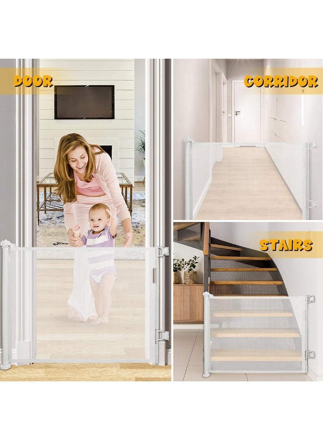 CHIYLE Retractable Baby Safety Gate 180cm – Extra Wide Mesh Gate for Stairs, Doorways & Hallways – One-Hand Lock, Easy Installation, Indoor & Outdoor Pet & Child Barrier - Image 2
