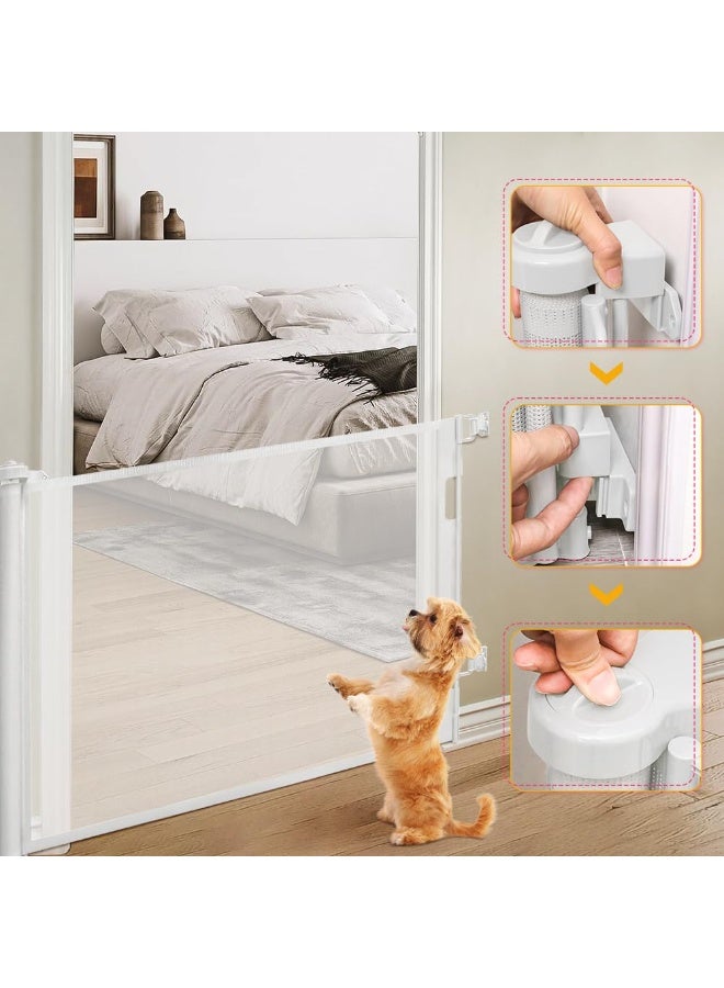 CHIYLE Retractable Baby Safety Gate 180cm – Extra Wide Mesh Gate for Stairs, Doorways & Hallways – One-Hand Lock, Easy Installation, Indoor & Outdoor Pet & Child Barrier - Image 4