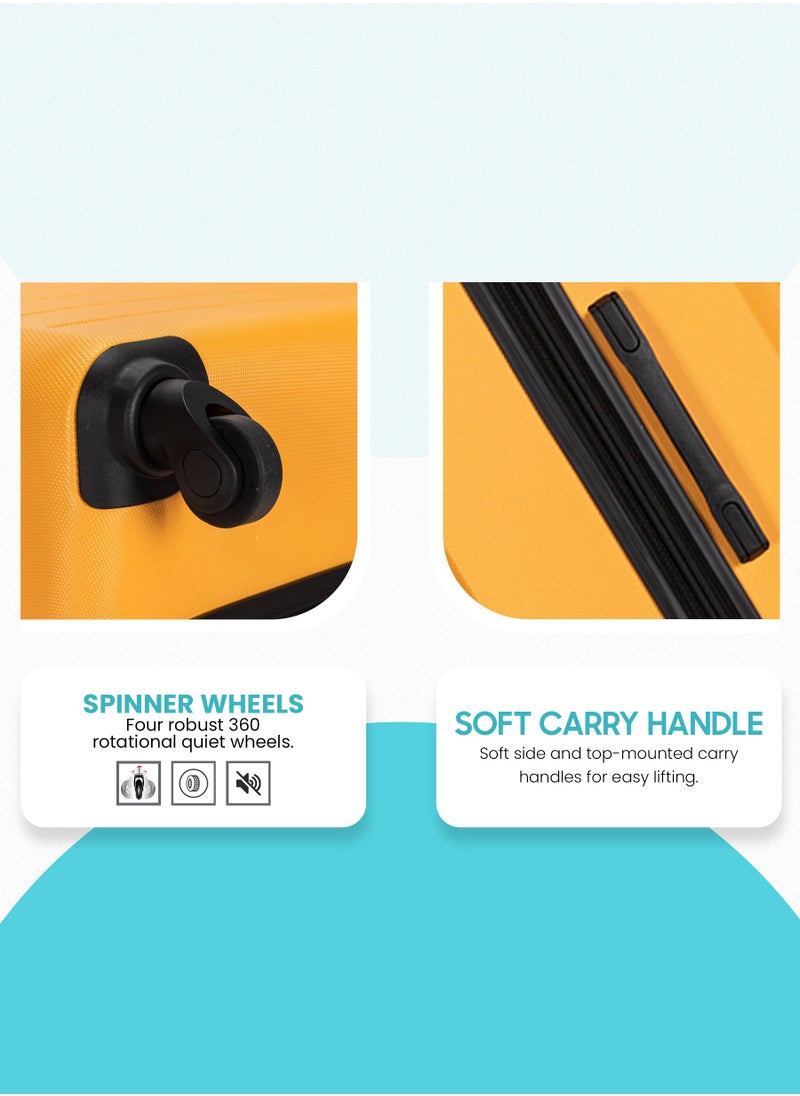 Stargold Hardside Spinner 3 Piece Luggage Trolley Set With Number Lock  - Image 5