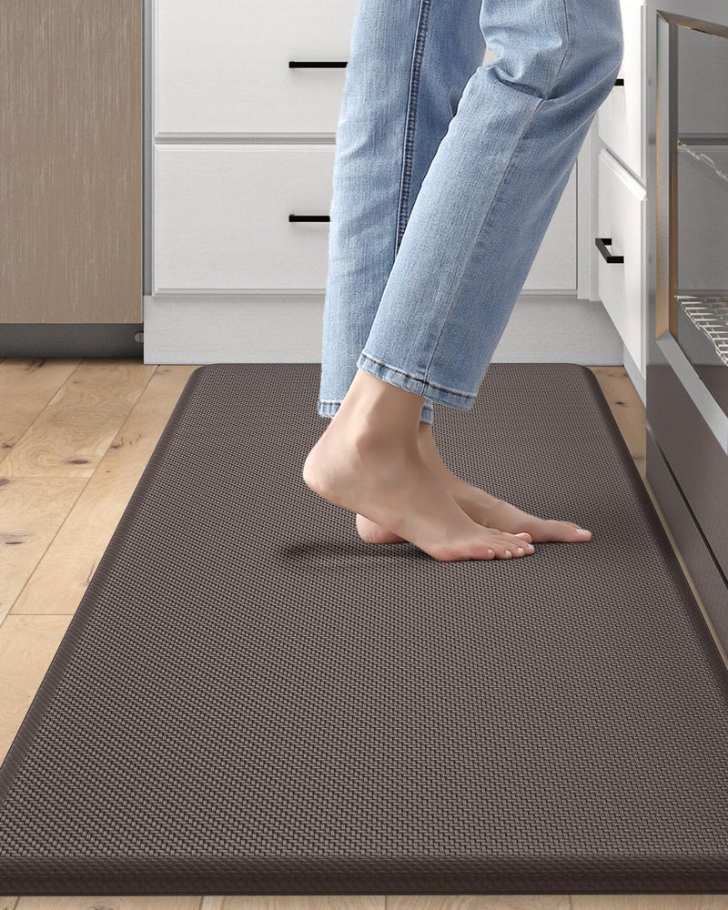 DEXI Kitchen Mat Cushioned Anti Fatigue, Non Slip Waterproof Comfort Standing Floor Rug for Kitchen, Office, Sink, Laundry, 39x20, Brown - Image 1