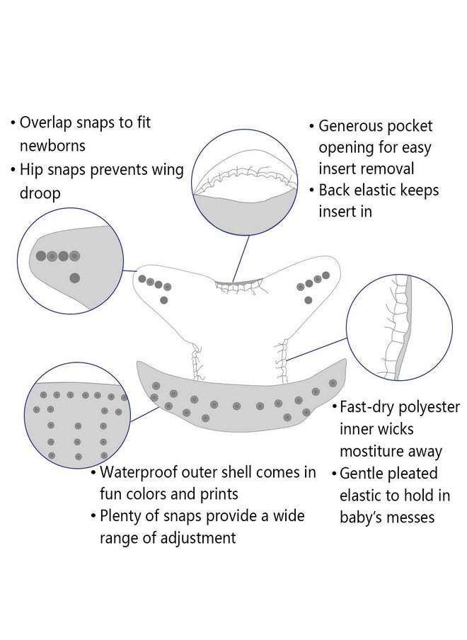 ALVABABY - ALVABABY Baby Cloth Diaper 6 Pack with 12 Inserts One Size Cloth Diaper Covers Adjustable Washable Reusable for Baby Girls and Boys - Image 1