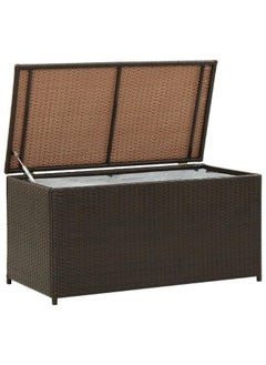 vidaxl vidaXL Garden Storage Box Poly Rattan 100x50x50 cm Brown  - Image 1