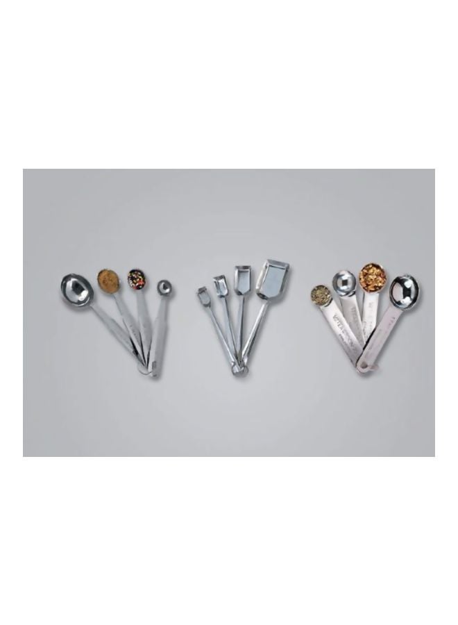4-Piece Measuring Spoon Set Silver 10.8x8.2inch - Image 2