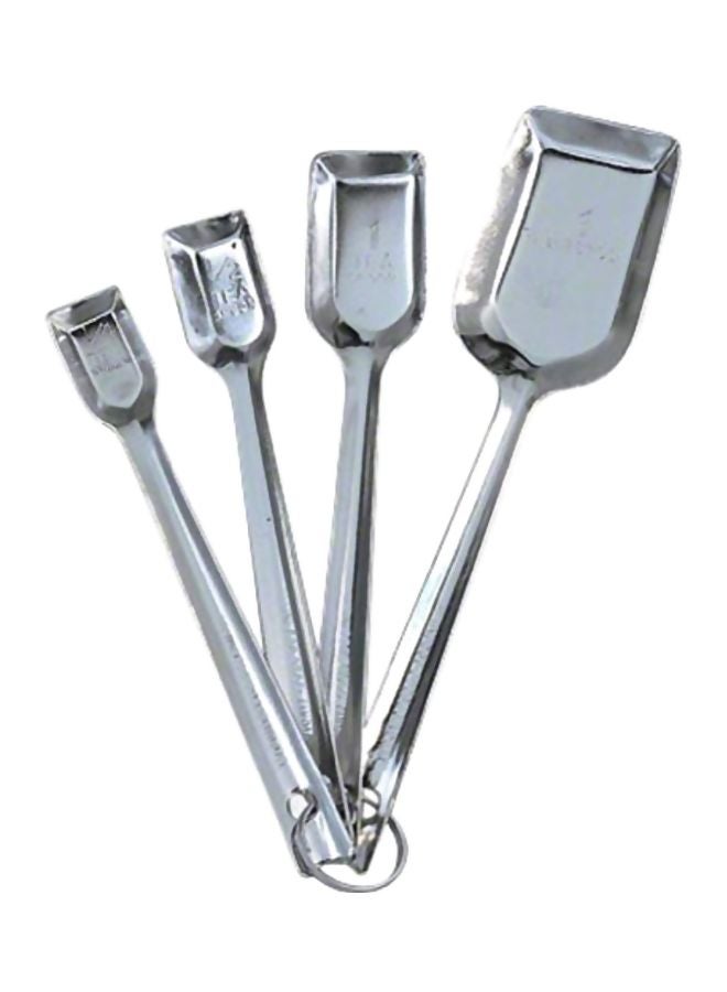 4-Piece Measuring Spoon Set Silver 10.8x8.2inch - Image 1