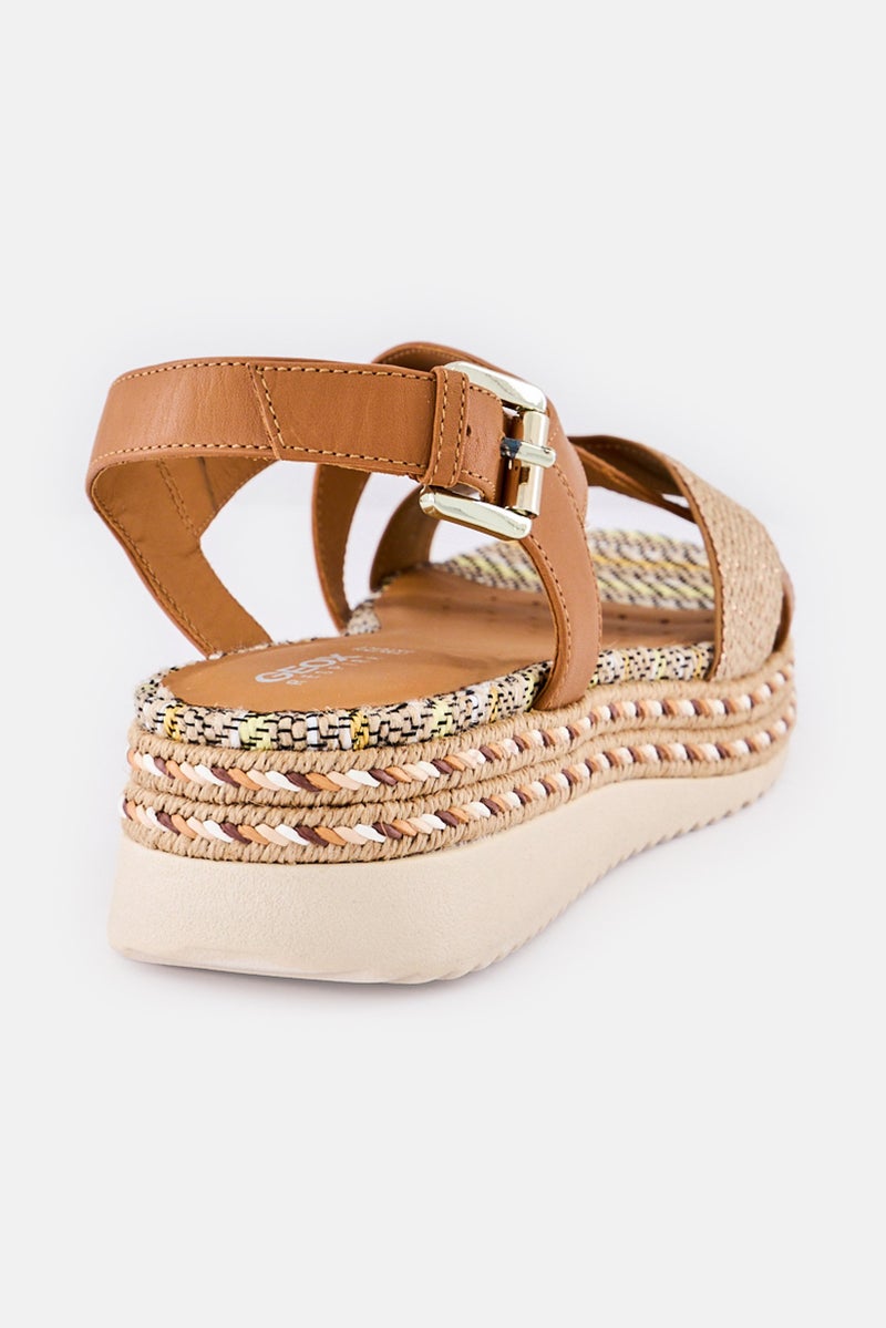 GEOX Women D Eolie D Adjustable Closure Sandals, Brown - Image 4