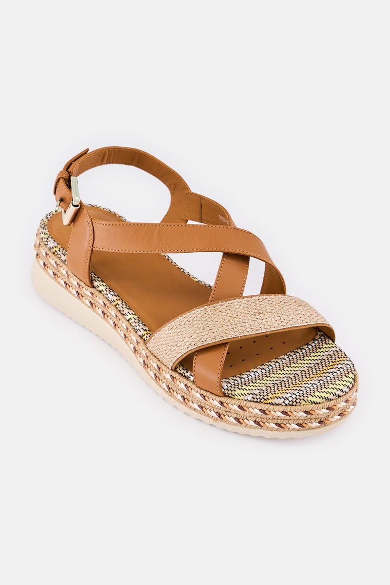 GEOX Women D Eolie D Adjustable Closure Sandals, Brown - Image 1