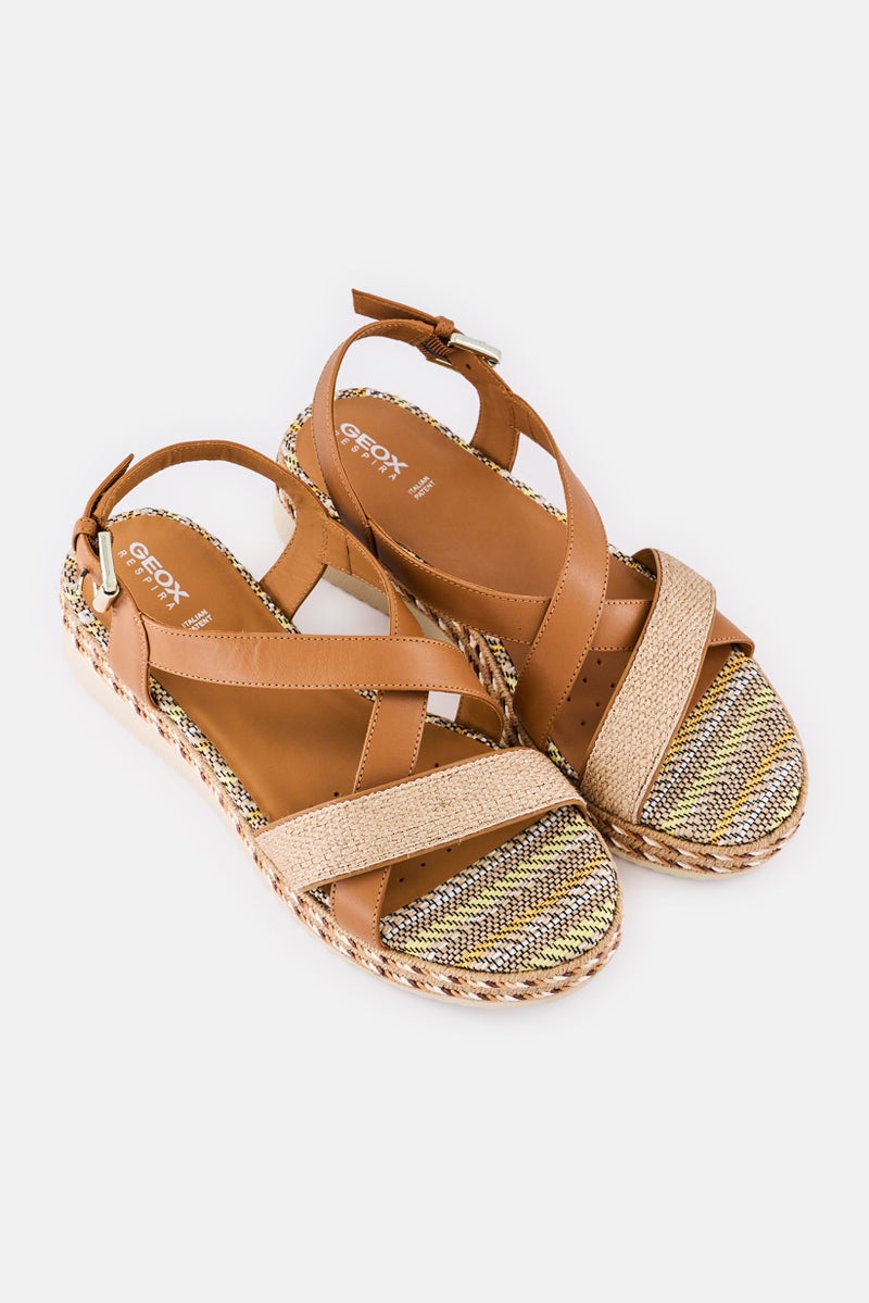 GEOX Women D Eolie D Adjustable Closure Sandals, Brown - Image 3