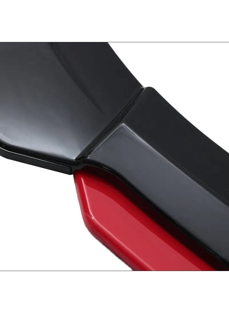 Techmaster 6 Piece Universal Car Auto Front Bumper Lip Bumper Attachment Piano Black Red  - Image 5