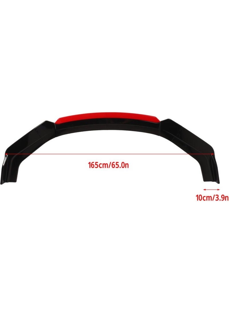 Techmaster 6 Piece Universal Car Auto Front Bumper Lip Bumper Attachment Piano Black Red  - Image 4